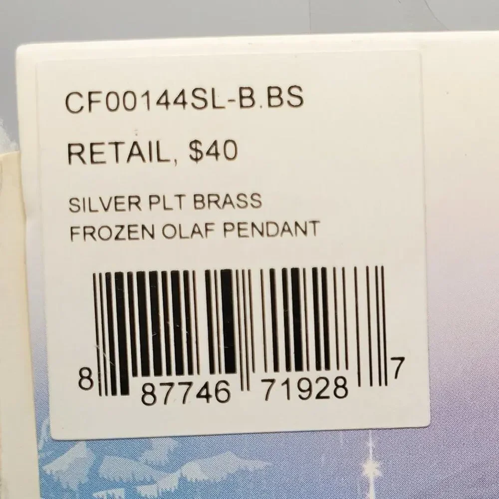 Disney Frozen Olaf Fine Silver Plated Necklace NIP